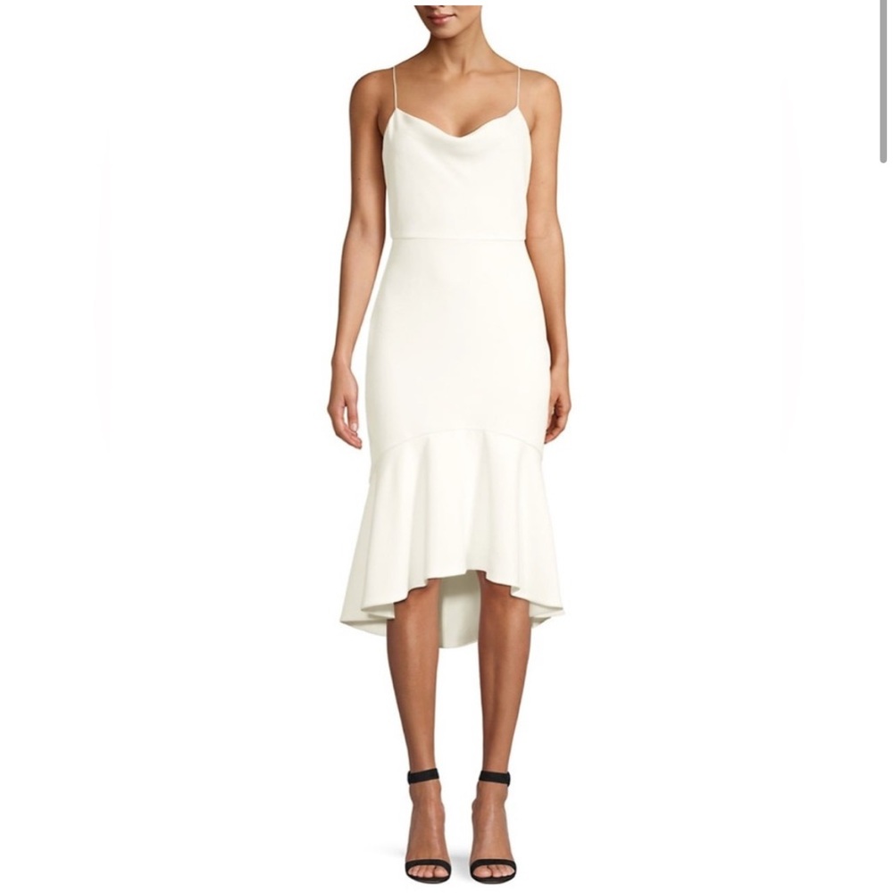 Alice & Olivia Adrian White Midi Dress